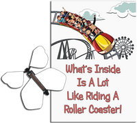 
              Roller Coaster greeting card with Blank wind up flying butterfly from Butterflyers.com
            