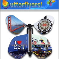 I Love SF Wind Up Flying Butterfly For Greeting Cards by Butterflyers.com