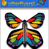 Stained Glass Monarch Wind Up Flying Butterfly For Greeting Cards by Butterflyers.com