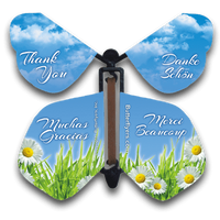 Thank You Wind Up Flying Butterfly For Greeting Cards by Butterflyers.com