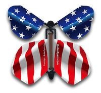
              USA Flag Wind Up Flying Butterfly For Greeting Cards by Butterflyers.com
            
