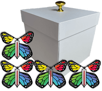 
              White Easter Exploding Butterfly Gift Box With 4 Rainbow Monarch Wind Up Flying Butterflies from butterflyers.com
            