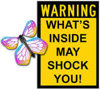 
              Warning Greeting Card with Bismuth monarch wind up flying butterfly from butterflyers.com
            