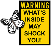 
              Warning Greeting Card with Color Me monarch wind up flying butterfly from butterflyers.com
            