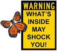 
              Warning Greeting Card with Orange wind up flying butterfly from butterflyers.com
            