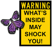
              Warning Greeting Card with Purple wind up flying butterfly from butterflyers.com
            
