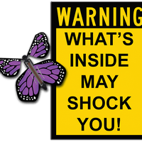 Warning Greeting Card with Purple wind up flying butterfly from butterflyers.com