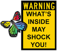 
              Warning Greeting Card with Rainbow monarch wind up flying butterfly from butterflyers.com
            