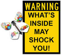 
              Warning Greeting Card with happy birthday wind up flying butterfly from butterflyers.com
            