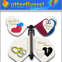 Wedding Hearts Wind Up Flying Butterfly For Greeting Cards by Butterflyers.com