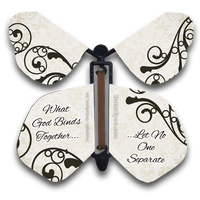 Classic Wedding Wind Up Flying Butterfly For Greeting Cards by Butterflyers.com