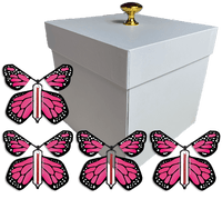 
              White Exploding Butterfly Gift Box With 4 Pink Monarch Wind Up Flying Butterflies from butterflyers.com
            