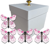 
              White Exploding Gender Reveal Box With It's A Girl Flying Butterflies From Butterflyers.com
            