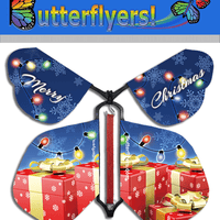 Packaged Wind Up Flying Christmas Butterfly For Greeting Cards and explosion boxes by Butterflyers.com