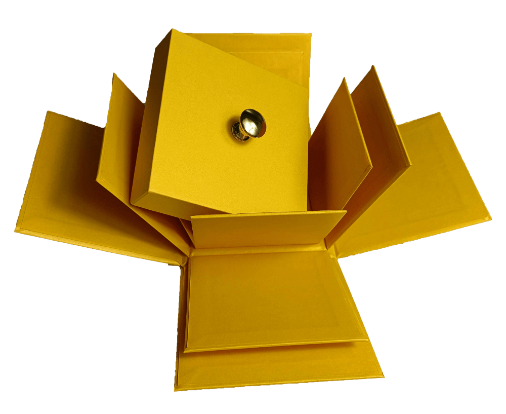Yellow Exploding Butterfly Gift Box With 4 Wind Up Flying Monarch Butterflies from butterflyers.com