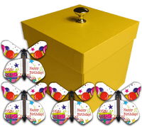 
              Yellow Birthday Exploding Butterfly Gift Box With 4 Birthday Gift & Balloons Wind Up Flying Butterflies from butterflyers.com
            
