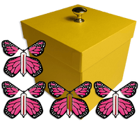 
              Yellow Exploding Butterfly Gift Box With 4 Pink Monarch Wind Up Flying Butterflies from butterflyers.com
            