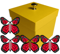
              Yellow Exploding Butterfly Gift Box With 4 Red Monarch Wind Up Flying Butterflies from butterflyers.com
            