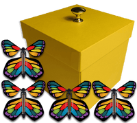 
              Yellow Exploding Butterfly Gift Box With 4 Stained Glass Wind Up Flying Butterflies from butterflyers.com
            