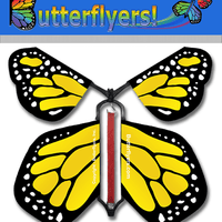 Packaged Yellow Monarch Wind Up Flying Butterfly For Greeting Cards and Explosion Boxes by Butterflyers.com