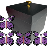 Black Exploding Butterfly Gift Box With 4 Purple Monarch Wind Up Flying Butterflies from butterflyers.com