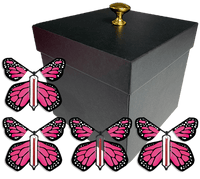 
              Black Exploding Butterfly Gift Box With 4 Pink Monarch Wind Up Flying Butterflies from butterflyers.com
            