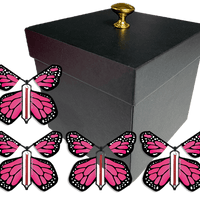 Black Exploding Butterfly Gift Box With 4 Pink Monarch Wind Up Flying Butterflies from butterflyers.com