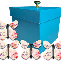 Blue Mother's Day Exploding Butterfly Gift Box With Mother's Day Wind Up Flying Butterflies from butterflyers.com