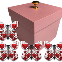 Pink Mother's Day Exploding Butterfly Gift Box With Big Hearts Wind Up Flying Butterflies from butterflyers.com