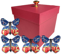 
              Red Exploding Butterfly Christmas Box With Christmas Gift Flying Butterflies from butterflyers.com
            