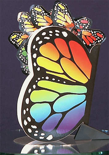 Rainbow Monarch Exploding Flying Butterfly Booklet From Butterflyers.com